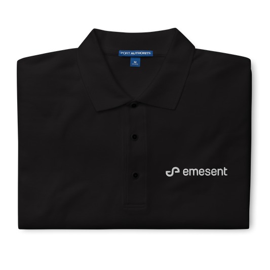 Emesent embroidered polo - Coal