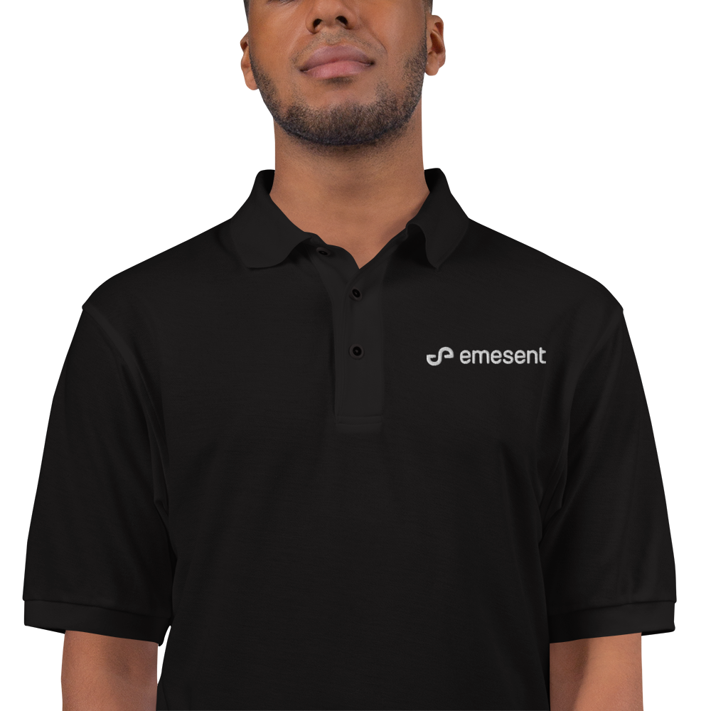 Emesent embroidered polo - Coal