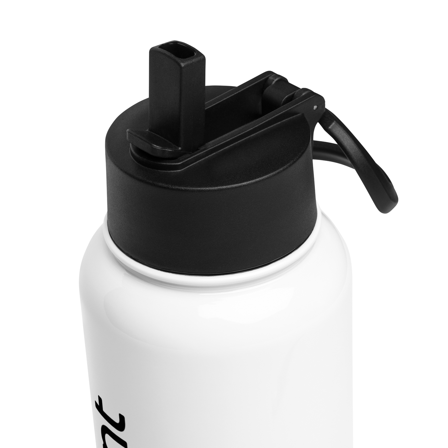 Stainless steel water bottle with a straw lid