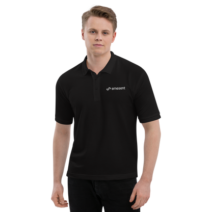 Emesent embroidered polo - Coal