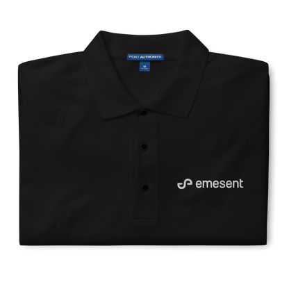 Emesent embroidered polo - Coal