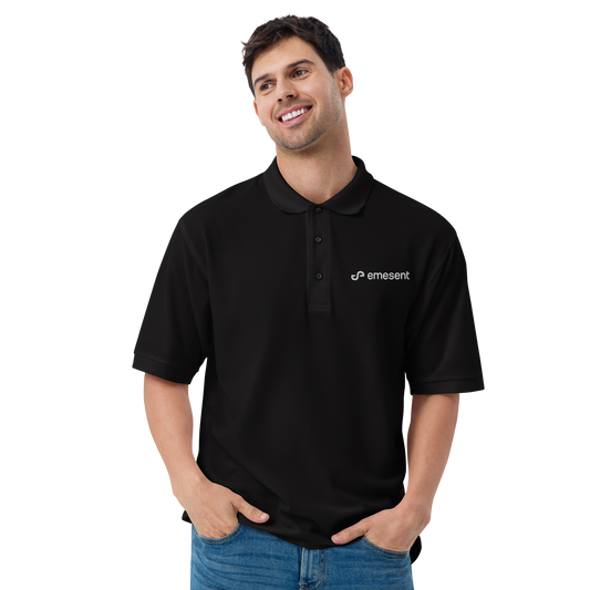 Emesent embroidered polo - Coal
