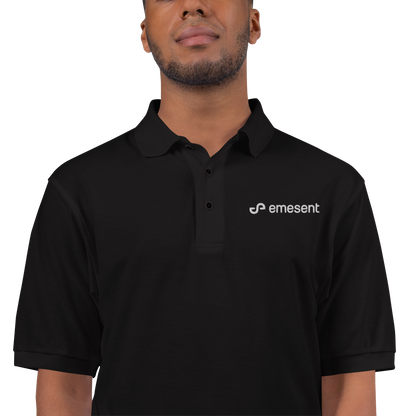 Emesent embroidered polo - Coal